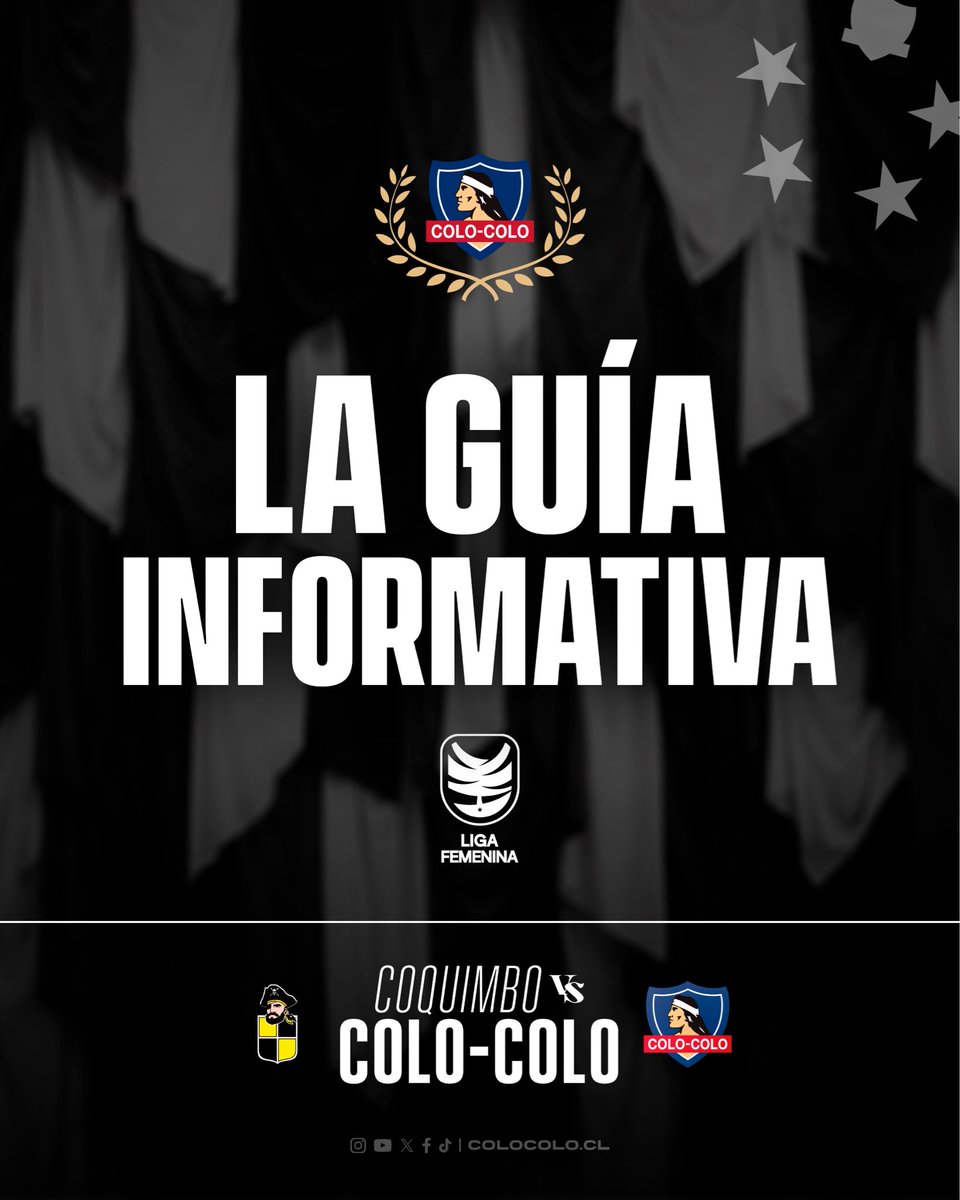 ColoColoFem's tweet photo. ๐๐๐ซ๐ ๐ฌ๐๐ ๐ฎ๐ข๐ซ ๐๐ซ๐ซ๐ข๐๐ ๐ค
Te dejamos la #GuiaInformativa de lo que serรก nuestro partido ante Coquimbo Unido en el Complejo Las Rosas ๐ค๐ค
#VamosLasAlbas
#Historicas
#VamosPorTodo https://t.co/BQh2ZRb4XJ