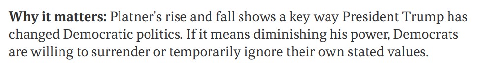 Rusty_Weiss's tweet photo. Gotta love the Axios take here. No, Democrats aren't abandoning their "values" because Trump is making them do so.

They don't HAVE values. https://t.co/eQlLI2gdxs