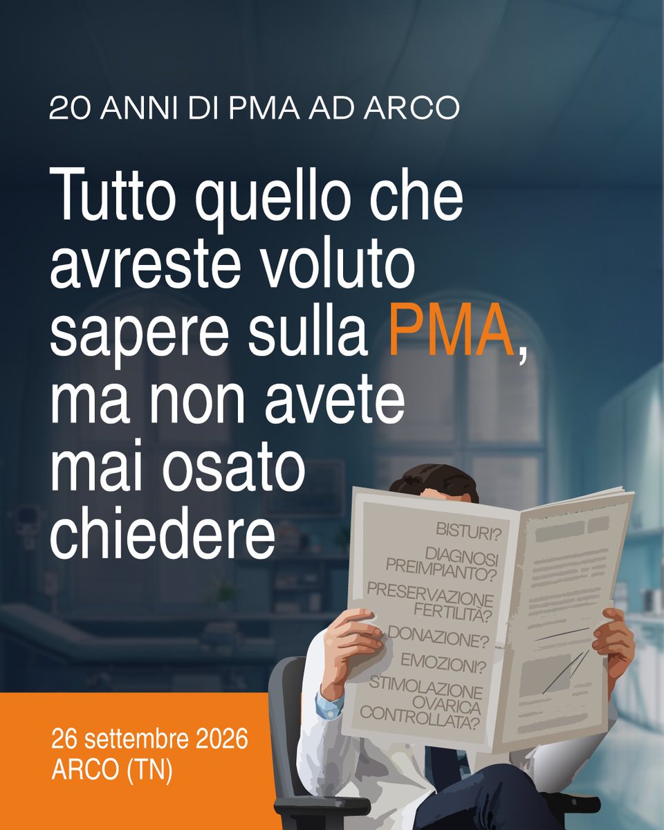 SymposiaOC's tweet photo. Un congresso sulla PMA, fuori dagli schemi.

Per i 20 anni del Centro PMA di Arco nasce un format che mette al centro casi clinici, confronto e partecipazione.

📅 26 settembre 2026 – Arco (TN)

Il programma sarà online a breve.

🔗 https://t.co/IwThSX9JKG https://t.co/I7x1LyaBsy