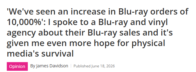 JohnnyboySP's tweet photo. Sony is actually moronic lmao 

Physical Media is increasing in demand. https://t.co/VsyO1AzAVM