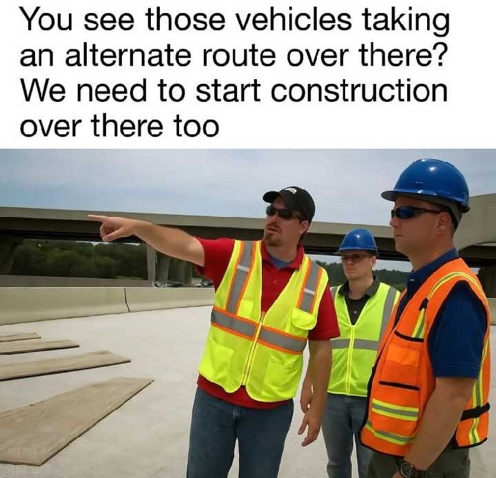 TempstarStaff's tweet photo. When the PA road work starts following you around you know you're in trouble π€£
#workmemes #construction #roadwork https://t.co/zOo02V9H55