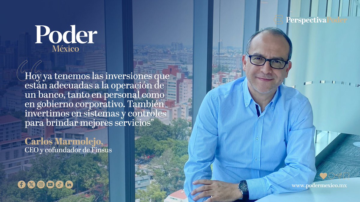 podermexoficial's tweet photo. ⭕ #ENTREVISTA | Finsus, una de las plataformas digitales más importantes del país, anunció que continúa con paso firme en su proceso regulatorio ante la CNBV para convertirse en banco.

👉https://t.co/SqnisyDjmU

#PoderMéxico #Finsus #CNVA #Finanzas #México https://t.co/Rx5gp6J6ni