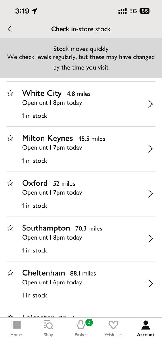 andburd's tweet photo. Hi @JohnLewisRetail - how can I check if any of these shops actually have the requested item (37713603, Large) before making a special journey… potentially in vain? https://t.co/ywXrMfvqNq