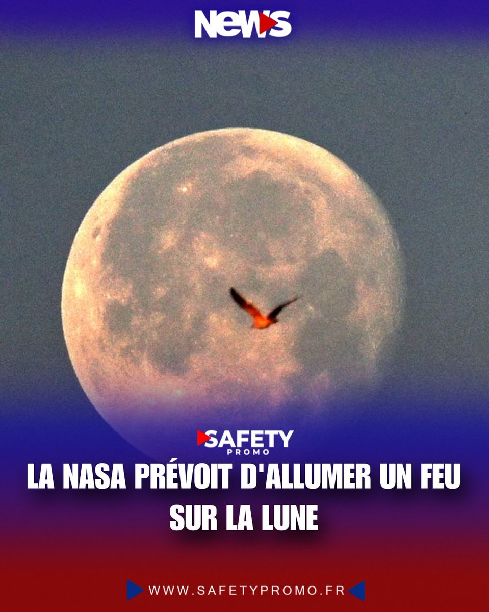 safety_promo's tweet photo. La NASA prévoit de mener une expérience baptisée « Inflammabilité des matériaux sur la Lune » (FM2), qui consiste à enflammer volontairement des matériaux à la surface de la Lune.
Cette expérience a pour objectif d'étudier le comportement des flammes.
#safetypromo https://t.co/LMLC3HsUBy