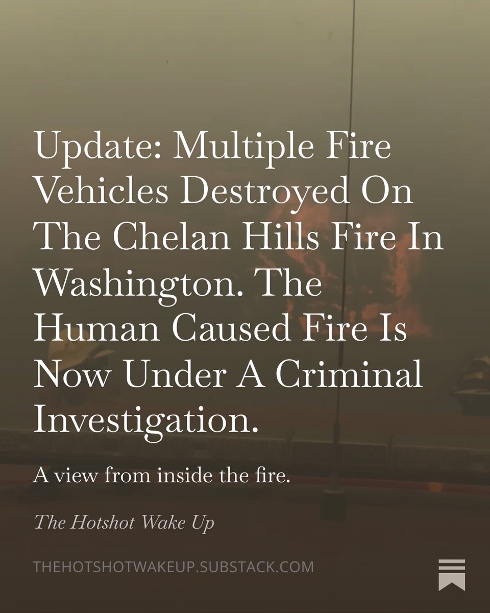 HotshotWake's tweet photo. Update: Multiple Fire Vehicles Destroyed On The Chelan Hills Fire In Washington. The Human Caused Fire Is Now Under A Criminal Investigation. 

A view from inside the fire.

https://t.co/IXbtky1q9f https://t.co/mQn9yq3X5l