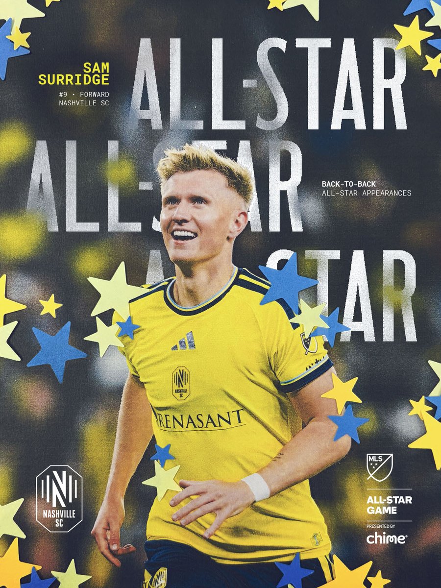 NashvilleSC's tweet photo. BACK TO BACK ⭐️⭐️

Super Sam is an @MLS All-Star for the second-straight season 😤🦸‍♂️ https://t.co/HX7dAnhJOQ
