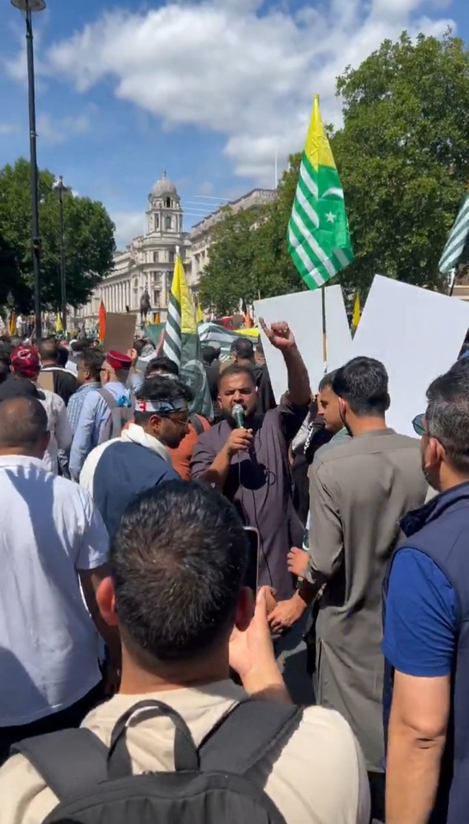AskAnshul's tweet photo. These photos are from London.

Members of the Kashmiri diaspora from Pakistan-occupied Kashmir (PoK) took to the streets to protest against Pakistan, raising Azadi slogans demanding freedom.

The same Pakistan that has long backed anti-India and pro-Khalistan campaigns abroad is now facing protests on the streets of London from people under its own control.

How many international media outlets are covering this?

If these protests had been against India, they would have dominated front pages, prime-time debates, and global headlines by now.

But because the protests are against Pakistan, they don't fit the preferred narrative.