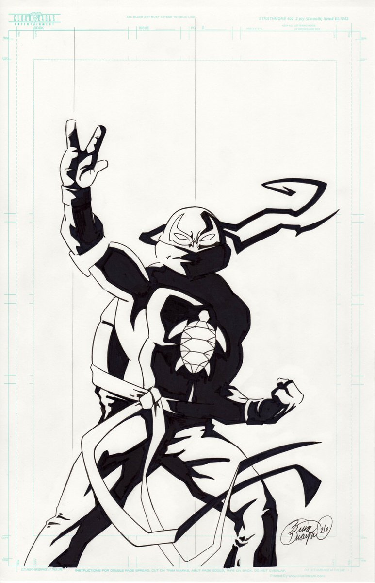 SifuEagle's tweet photo. The original comic board art for the Ninja Turtles x Iron Fist inspired Bodacious Iron Shell. https://t.co/7aPzpBnlzJ