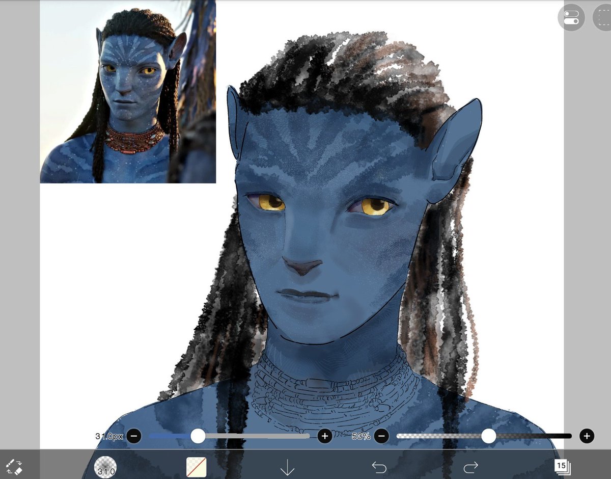n4d12121's tweet photo. wip neteyam 🐈‍⬛ #neteyam #avatarthewayofwater #atwow https://t.co/aIur49cWmJ