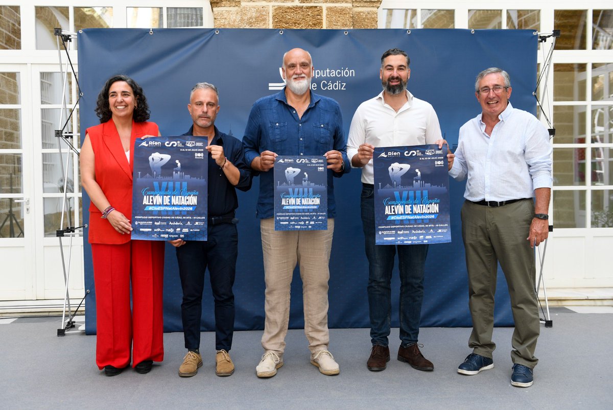 RFEN_Oficial's tweet photo. 🏊‍♂️🏊‍��️ Presentado el Campeonato de España Alevín de Natación en Cádiz

🔗 https://t.co/dRv1r0O8NK https://t.co/9zD2WLElJx