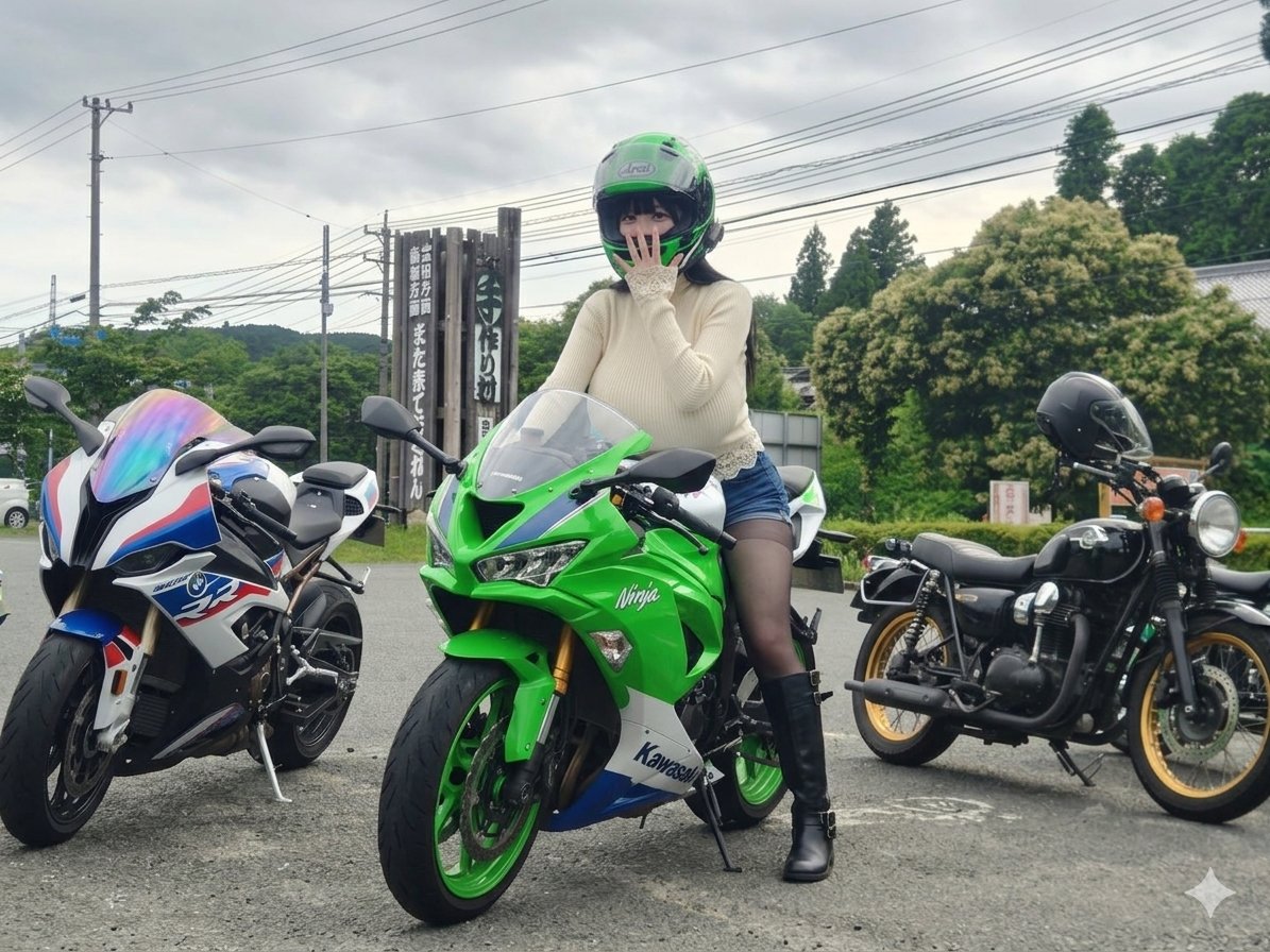 ZX6R636w's tweet photo. @iwarin1200 カーブにピットインできるGALです🫶 https://t.co/ml6q6P0kSZ