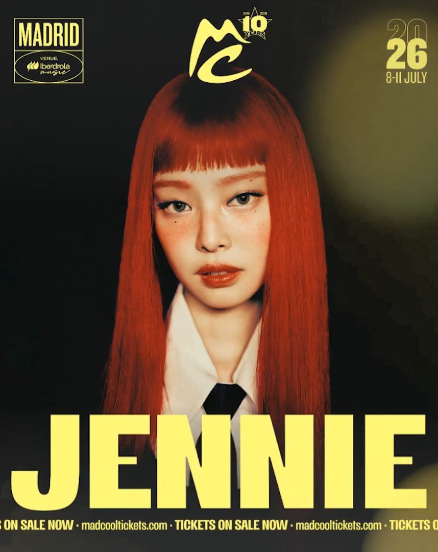 NEWSJENNlE's tweet photo. D-DAY FOR #JENNIE x MAD COOL FESTIVAL 🥳
Stage starts at 10:45 PM CET/5:45 AM KST (next day) https://t.co/zjaZM5vPpa