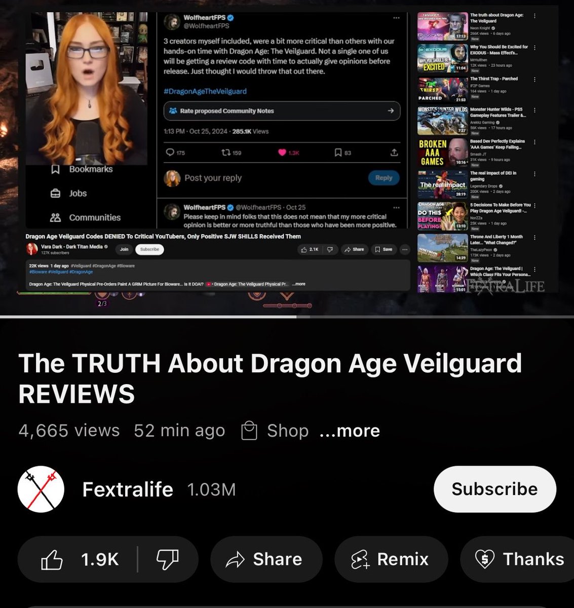 airbagg3d's tweet photo. Remember when Fextralife tried to do an antiwoke pivot and sourced Grummz and Vara Dark for a video https://t.co/Rzo0ol2E9p
