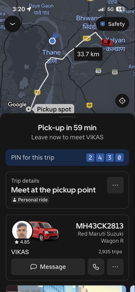 amarbarla's tweet photo. @Uber_India what happened to ur services. Cab driver accepts the ride and goes in completely different direction and does not even cancel the booking. It is happening with me multiple times now. https://t.co/JTJqa6xyMM