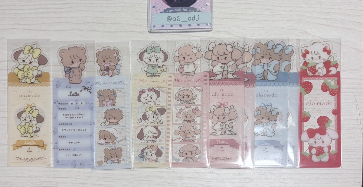 a6_adj's tweet photo. 【交換】ブックマークコレクション Lil ala mode 100均 リルアラモード ランダム 栞 ムース seria

求　画像1　💖>🩷
譲　画像2

複数歓迎◎ 郵送交換
ご不快でなければシークレットの比率違いもお声掛けください🙇‍♀️ https://t.co/rMySTN1tkx