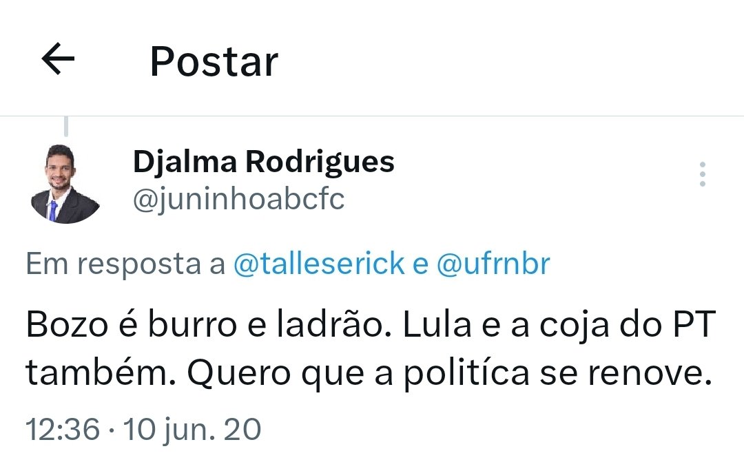 talleserick's tweet photo. @juninhoabcfc @taoquei1 Não é todo mundo que vota em ladrão igual a vc https://t.co/aAtOo1ju7y