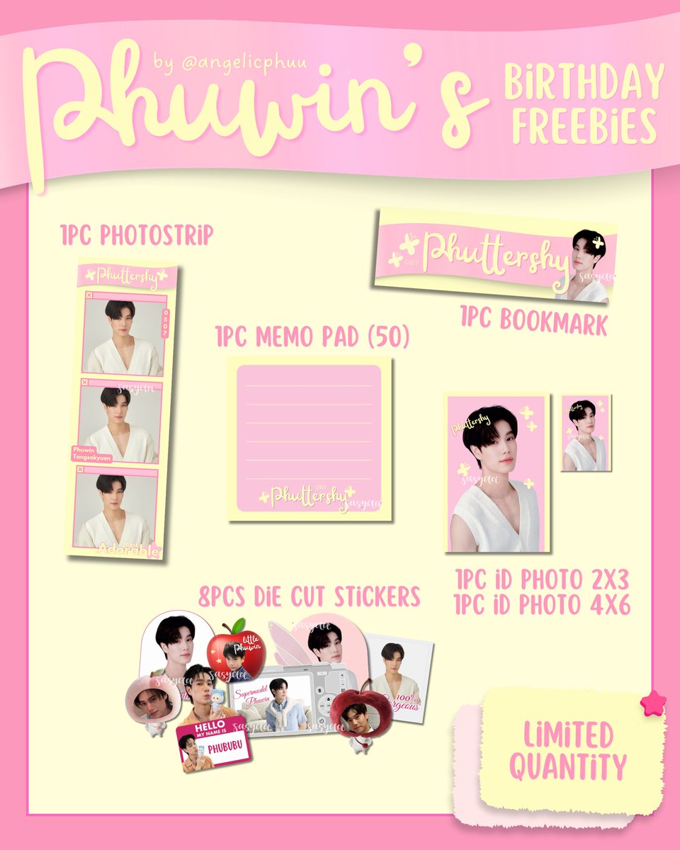 angelicphuu's tweet photo. 💛 Phuwin’s 23rd Birthday Freebies 💛
by angelicphuu 

someone tried combining Phuwin and fluttershy, and honestly.. it suits him way too well. so, we’ve got Phuttershy! go grab yours 💛

how to claim:
1. rt & like this tweet
2. ⁠strictly for winnies (& ppws)
3. ⁠claim by 🍊(10 Juli, 20.00 WIB)
4. ⁠set 7.503 (no rf)

‼️limited quantity & tag me if u get‼️