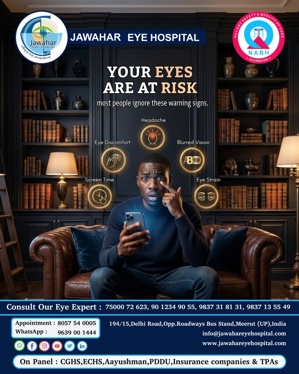 jawahar_eye's tweet photo. YOUR EYES ARE AT RISK!
𝐁𝐨𝐨𝐤 𝐀𝐩𝐩𝐨𝐢𝐧𝐭𝐦𝐞𝐧𝐭 𝐓𝐨𝐝𝐚𝐲
𝑪𝒂𝒍𝒍 𝑵𝒐𝒘 - 8057540005 | 9639001444
#JawaharEyeHospital #EyeStrain #DigitalEyeStrain #ScreenTime #SaveYourEyes #EyeCareTips #EyeCheckup #MeerutEyeHospital #HealthyEyes #BlurredVision #HeadacheRelief #NABH https://t.co/JOCv9gWofT