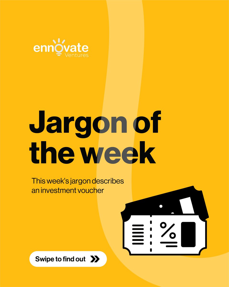 ennovateventure's tweet photo. This week’s jargon describes an investment agreement that allows investors to provide funding to a startup now and convert that investment into equity at a later stage.
Swipe to learn more.
#EnnovateVentures #Entrepreneurship #VentureCapital #WeeklyJargon #Startups #Investment https://t.co/ArVKBHypPr