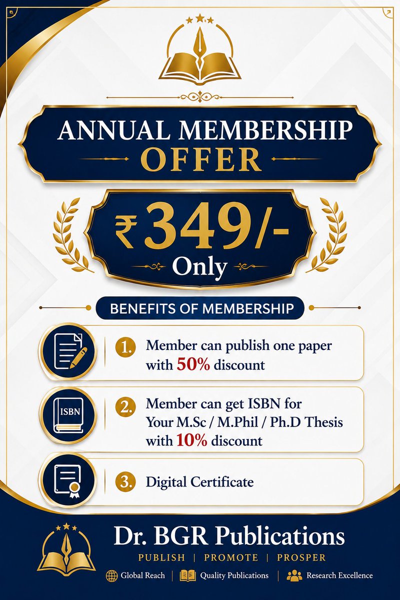 bgrpublications's tweet photo. 🎓 Join the Dr. BGR Publications Annual Membership Program

#AnnualMembership #ResearchMembership   #FacultyDevelopment  #DrBGRPublications #OpenAccess https://t.co/dbfEA9e4Rc