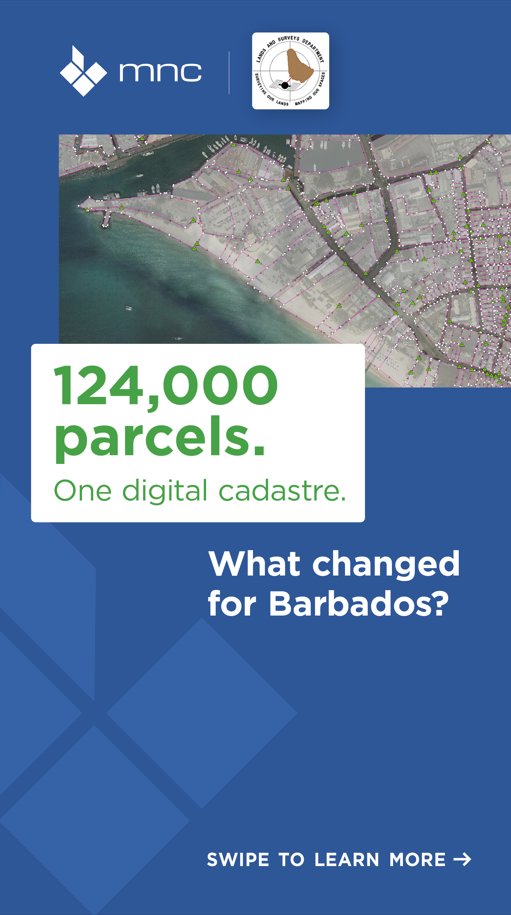 MNCLtd's tweet photo. Part 1 - The Government of Barbados partnered with MNC to establish the country’s first authoritative National Digital Parcel Fabric.

Explore the full modernization story: 
https://t.co/ikolNsJU1n

#MNC #ParcelFabric https://t.co/A5LjE5kyX2