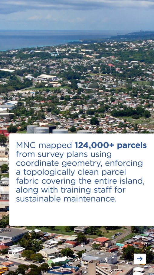 MNCLtd's tweet photo. Part 1 - The Government of Barbados partnered with MNC to establish the country’s first authoritative National Digital Parcel Fabric.

Explore the full modernization story: 
https://t.co/ikolNsJU1n

#MNC #ParcelFabric https://t.co/A5LjE5kyX2
