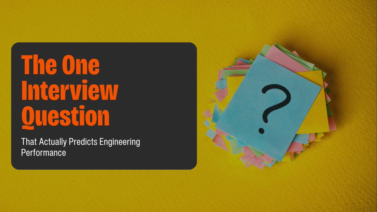 okklim's tweet photo. After a short pause, I'm back to writing ✍️

Starting easy — one interview question that actually predicts engineering performance (better than an hour of standard tech Q&amp;A):
https://t.co/K2nMFaV5TE 

#EngineeringManagement #TechHiring #SoftwareEngineering https://t.co/cJNOcIppdE