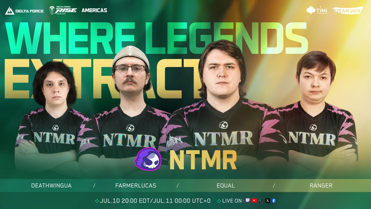 DFGameEsports's tweet photo. Meet your AMERICAS teams — 2/3

@LeviatanGG
LSZ. 
MW.
@NTMRgg
More teams. Same goal.

July 10. Time to RISE.

#DeltaForce #DFesports #DFRise https://t.co/gDFN0UKDSY