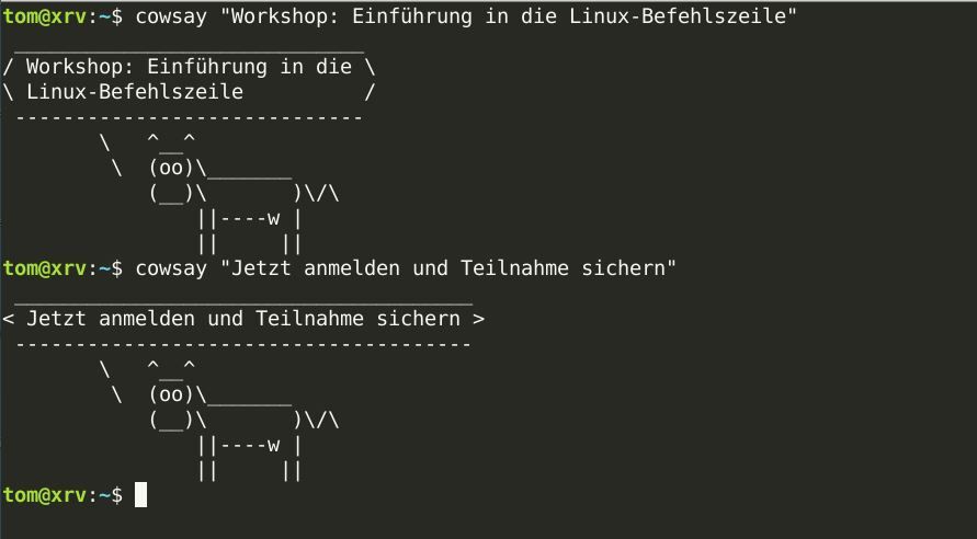 tomvideo2brain's tweet photo. 📢 Online Workshop: Einführung in die Linux-Befehlszeile 📢
#Linux #Bash #CoolStuff
Alle Informationen finden Sie hier:
👇👇👇👇
https://t.co/M6dBtQAAIB https://t.co/OlD9XitPWW