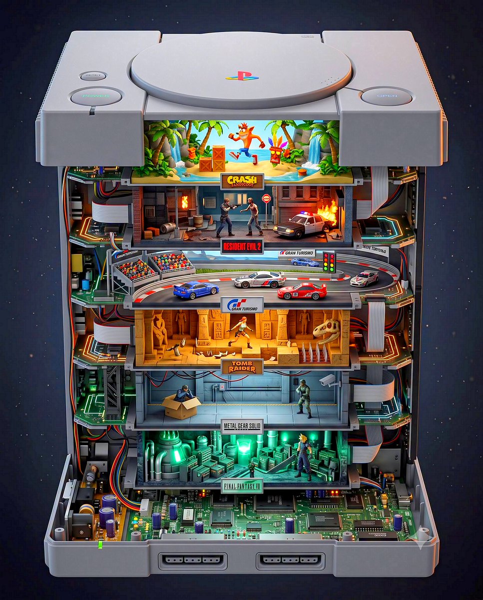 Hocine_19_82's tweet photo. Every time i hit the Power button on the original PlayStation1  real magic came to life and the incredible living universes😍Tropical platforming in Crash Bandicoot and The terrifying streets of Raccoon City in RE 2 and Gran Turismo and Tomb Raider...!😍
#PS1 #RetroGaming #PS2 https://t.co/TYRiZHr4Hk