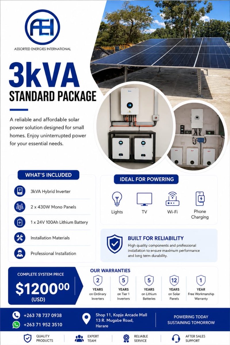 AssortedEnergi1's tweet photo. Best Solar deals in town
Proper Warranty 
Proper After-sales support https://t.co/oLoZ8mzMDv
