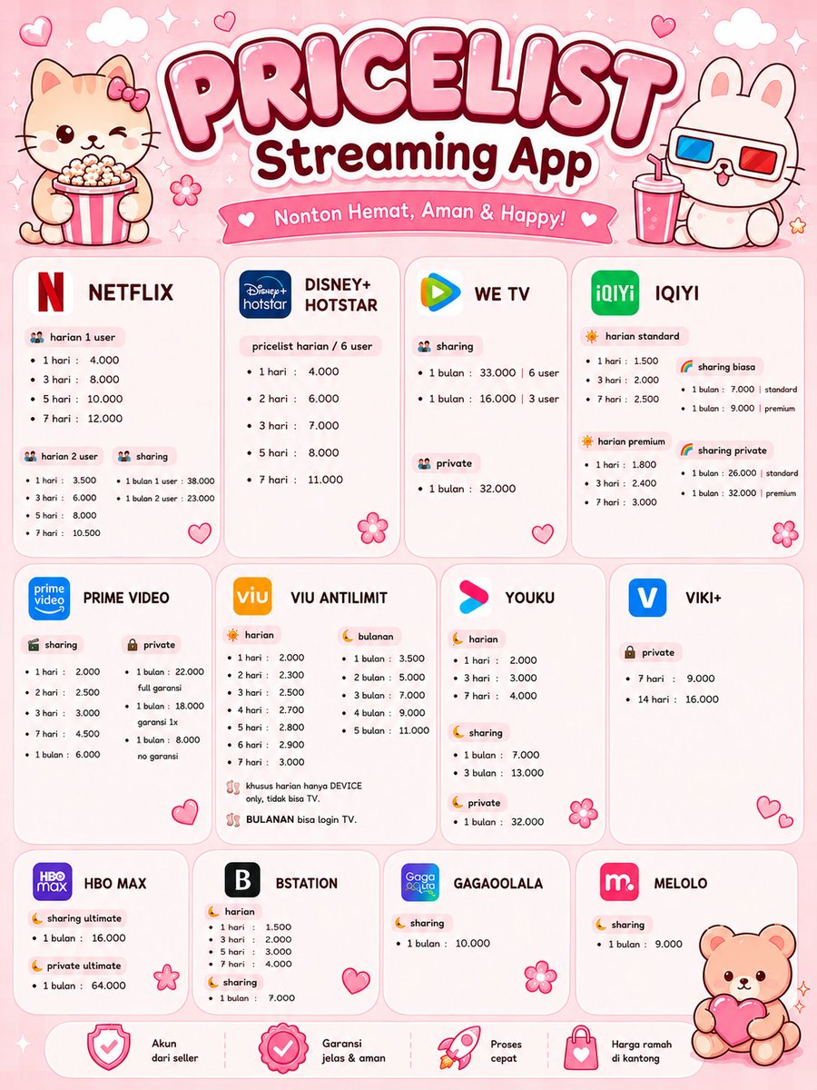 anothercheese9's tweet photo. AI isn't cheating, it's working smarter🎀✨

Premium AI &amp; Streaming Apps available!
Canva • ChatGPT+ • CapCut Pro • Grammarly • DeepL Pro • Perplexity • Netflix • Disney+ • dan masih banyak lagi 🤍

Fast process • Trusted seller • Budget friendly 💗

kindly dm or wa https://t.co/22bq1PifVc