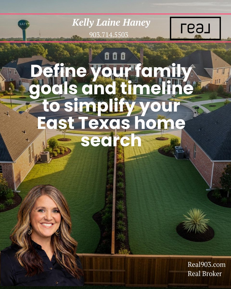 KellyLaineHaney's tweet photo. Start your East Texas home search with clear family goals and a set timeline, knowing your purpose makes every decision easier. 🏡 What would be on your “must have” list?

Kelly Laine Haney 📲 903.714.5503

#TylerTxRealEstate #Tyler #TylerTexas #TylerTX #EastTexas #ETX https://t.co/tXlfXISxKr