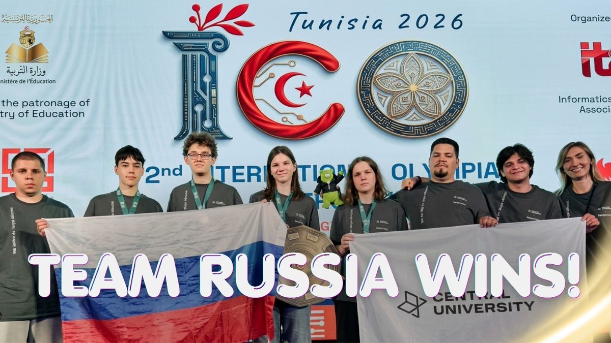EmbassyofRussia's tweet photo. #WeAreProud
🇷🇺✨ VICTORY IN TUNISIA!
🎉 Huge congratulations to the Russian national team for their sensational performance at the #ICO2026 for high school students!
https://t.co/4XRCD0oTjx https://t.co/VDmmgYuwEv