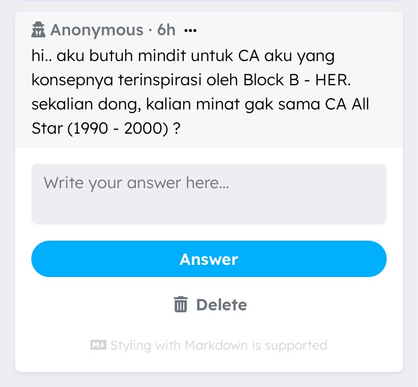 infoCAmins's tweet photo. #TANYAMIN

mindit buat CA BLOCK B yang HER. trs pada minat sama CA ALL STAR 90-00 GAK? https://t.co/0aXocDr92j