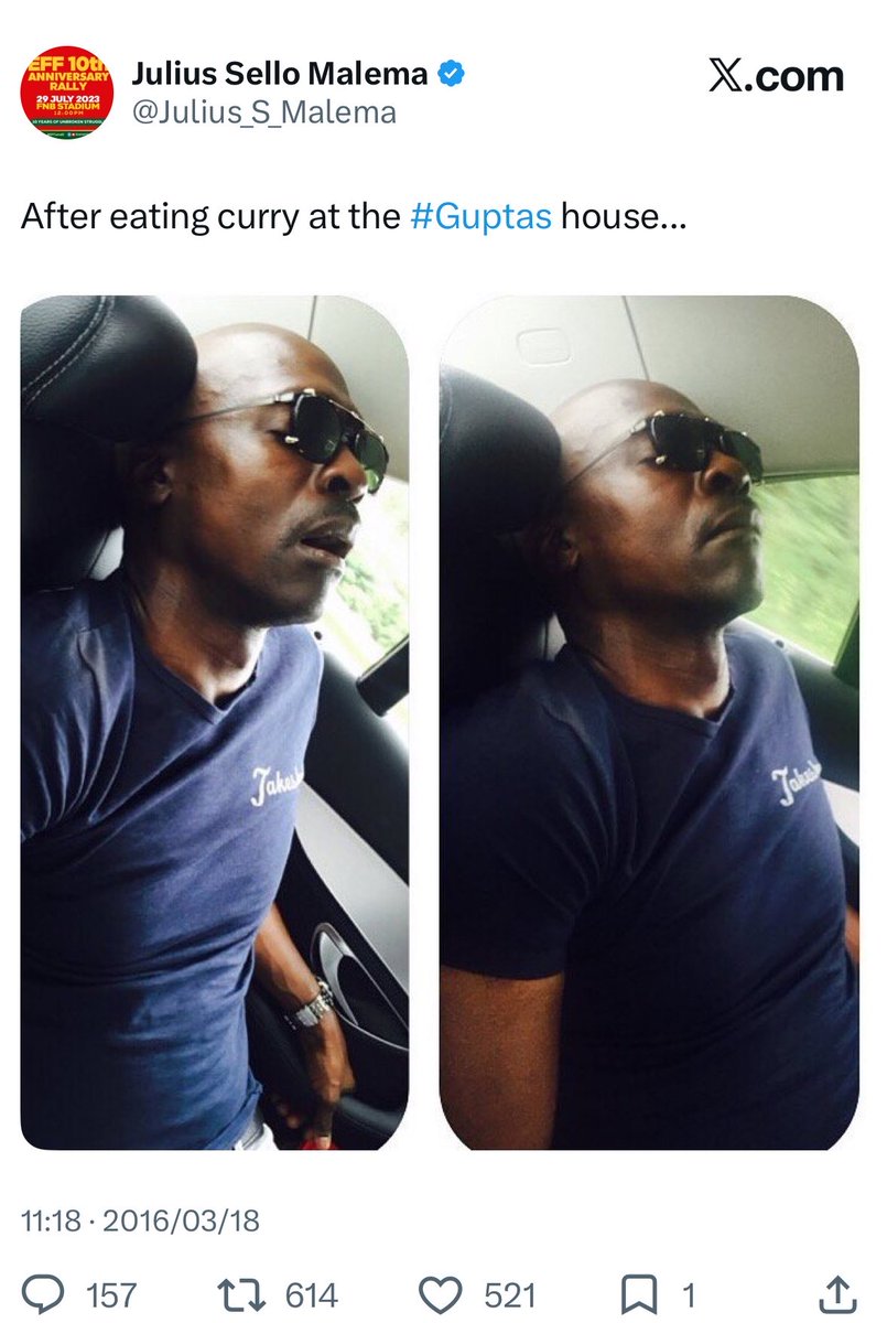 Patricia_Bantom's tweet photo. Julius Malema is everything he blames others to be. Pure Narc. https://t.co/UFF7sLIeeI