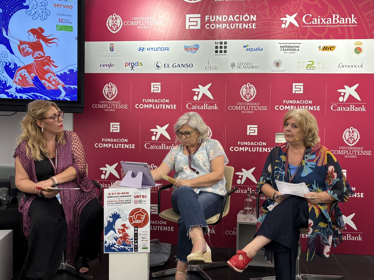 UGTMadrid's tweet photo. 🎓 Continúan los #CursosVeranoUCM2026 con la mesa “Derechos y libertades de las mujeres ante la ola reaccionaria”

Intervienen Elena Valenciano, presidenta de Fundación Mujeres e Isabel Tajahuerce, profesora de la UCM. Modera Esther Chaves, @IgualUgt https://t.co/fjLfJ7CvlH