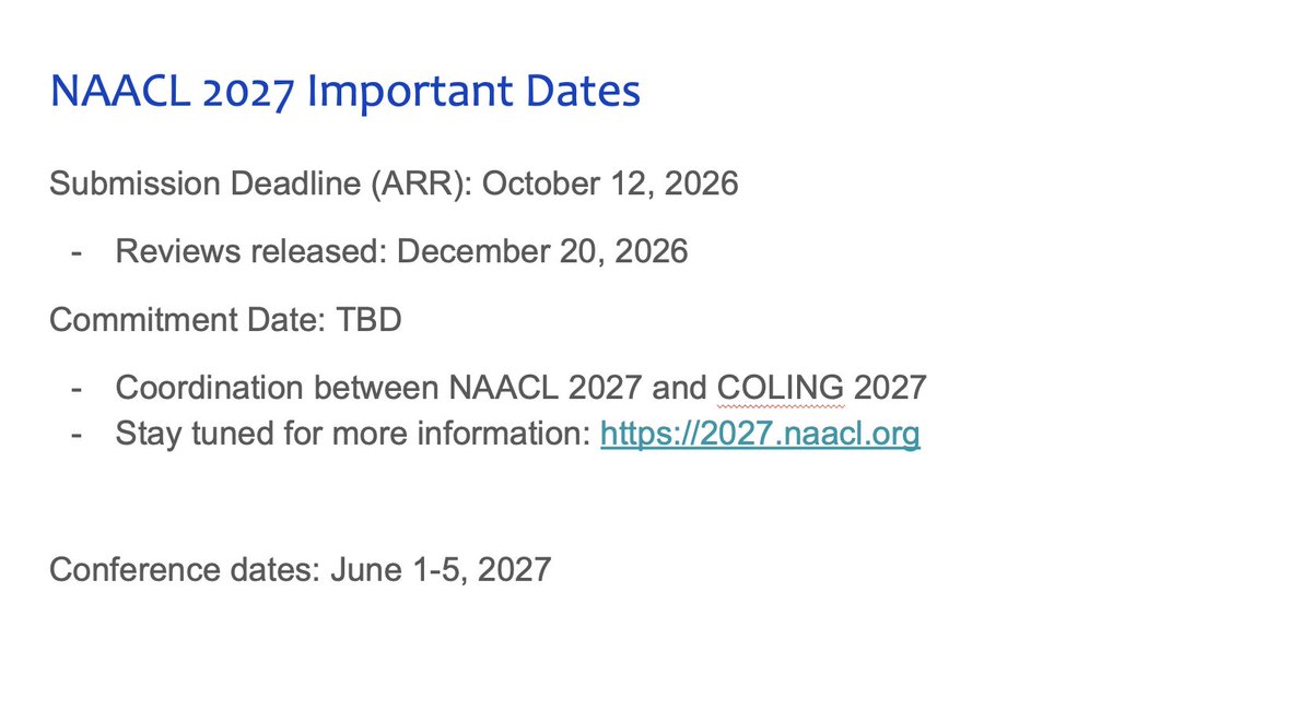 NAACL HLT 2027 tweet media