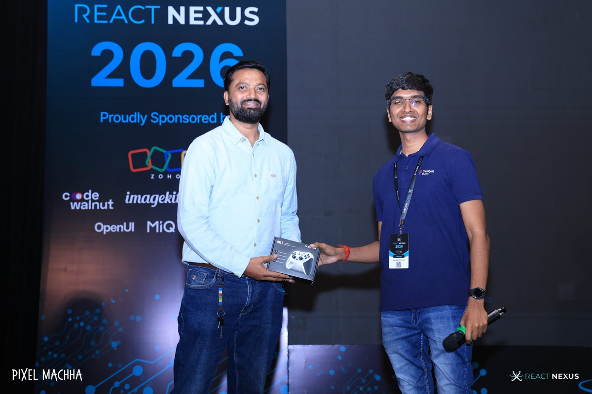 CatalystByZoho's tweet photo. We had an amazing time @ReactNexus last week! 🚀

A huge thank you to everyone who stopped by the Catalyst booth, chatted with us, and built & shipped apps with Slate. It was incredible seeing your ideas come to life fast.

And congratulations to all the winners of our raffle! 🎉 

Thanks for making this one memorable. See you at the next one! 💙 

#ReactNexus #developers #coders #frontend #reacnexus #techmeet #bengaluru