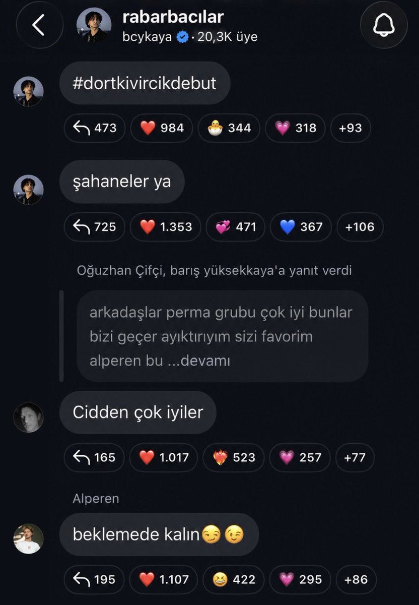 oddrysss's tweet photo. crush üyeleri olan barış yüksekkaya ve oğuzhan çiftçi, barış yüksekkayanın instagram kanalında #dortkivircikdebut tagine destek verdi. barış perma grubunda favorisinin alperen olduğunu söylerken, alperen ise sadece “beklemede kalın😏😉” diyerek beklentileri arttırdı. https://t.co/RxWjHyu1Pn