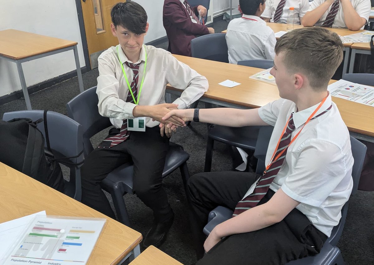 StCuthbertsGeog's tweet photo. ๐ Year 9 students took part in a Classroom Climate Conference today, debating global issues, sharing solutions and developing their understanding of climate change. Fantastic teamwork, discussion and critical thinking on display! ๐ฑ๐ฃ๏ธ #StCuthbertsGeog #FormingGreatMen https://t.co/50hmSfShG2