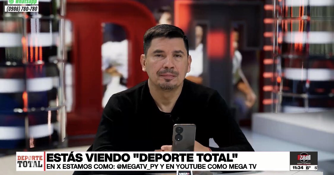 DeporteTotal780's tweet photo. 🔴 #DeporteTotal ¡AL AIRE! ⤵️ #780AM 

🎙 @FranLopezBorja, @jotabernabe, @TanoVirgili, @hectorsillo 

📻 @780AM
📺 @Megatv_py 
📱APP MEGACADENA 

🔴 EN VIVO:
💻 https://t.co/M7w3d1rxOR
📲 YouTube - Mega

https://t.co/mzEWkrJ4Nh https://t.co/5hG24P9zGt
