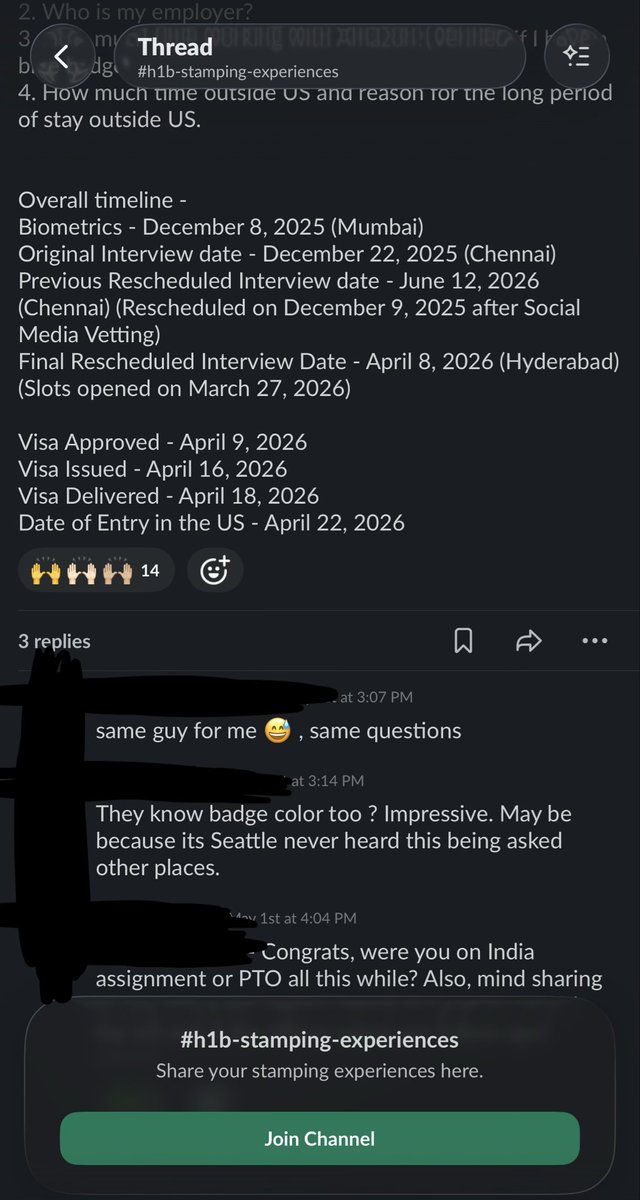 IzzatStatus's tweet photo. Did you know at Amazon there are Slack channels where Indians celebrate and pray for each other to get an H-1B? https://t.co/Nn6dryP3Dp