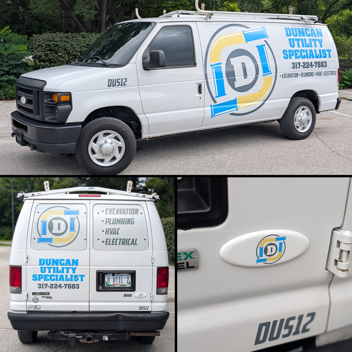 317signs's tweet photo. What we're working on: Duncan Utility Specialist Work Van. #vangraphics #vehiclegraphics #windowperf #317signs #indianapolis https://t.co/gAMp2WcGSN