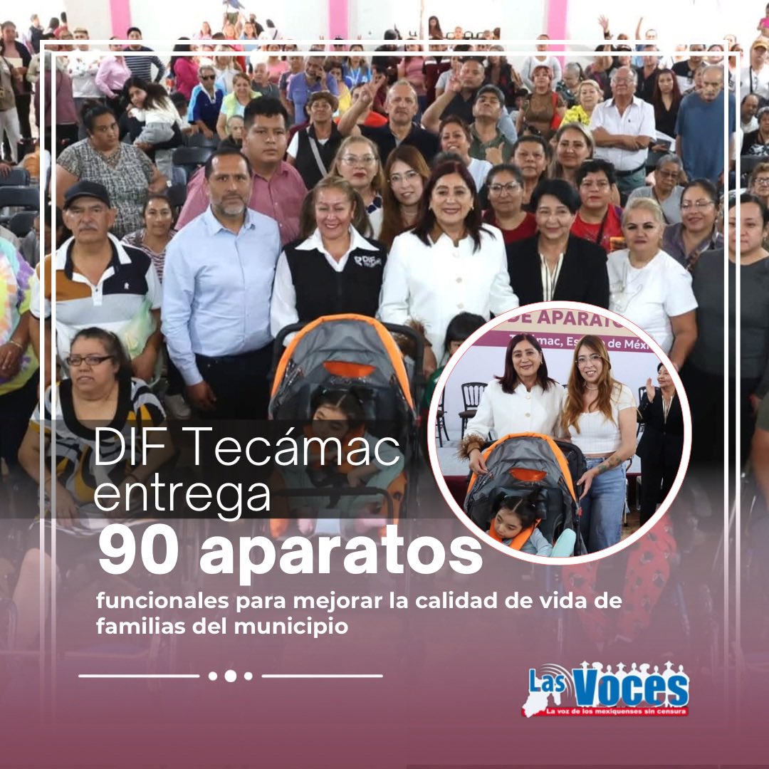 LasVoces_Edomex's tweet photo. 🩷 Más bienestar para quienes más lo necesitan.

A través del DIF #Tecámac, la presidenta municipal Rosi Wong entregó 90 #aparatos funcionales que beneficiarán a igual número de personas y sus familias, brindándoles mayor #movilidad y calidad de vida 

https://t.co/cEtAMboHRT https://t.co/xpNdU7hO6K