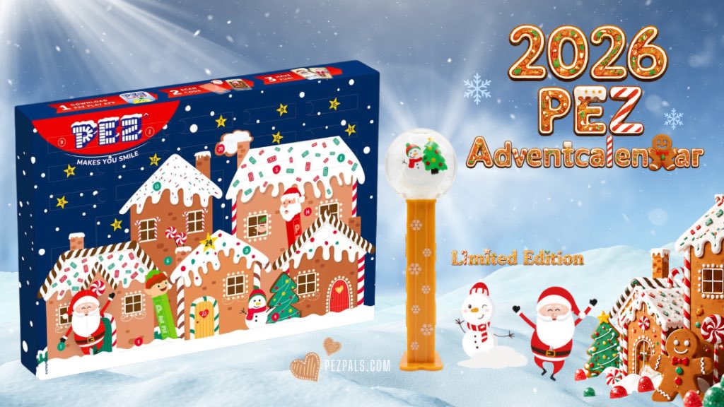 pez_pals's tweet photo. The PEZ Collector’s Christmas Tradition Returns! 🎄🎅 The 2026 #PEZ Adventcalendar and all Pictorials now on our blog: https://t.co/o4lBtoq7CH #pezcandy #pezdispenser #pezhead #pezcollector #pezcollection #Christmas https://t.co/UpdAD5grTG