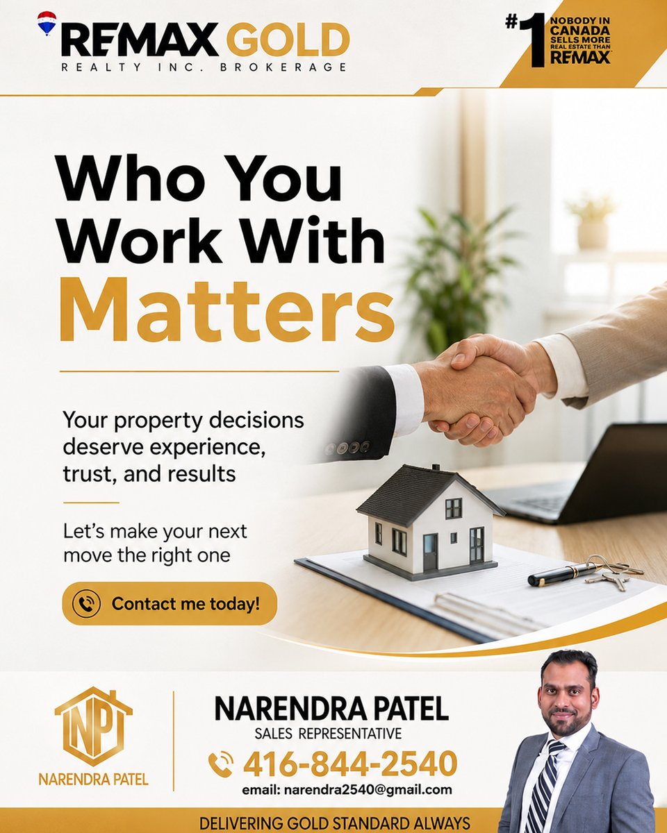 npatel1812's tweet photo. Choosing the right real estate professional can make all the difference.
Make your next move with confidence.
📞| +1 416-844-2540
.
#realtornarendrapatel #realestateexpert #propertyjourney #homebuyers https://t.co/Bb2XoH6LJ5