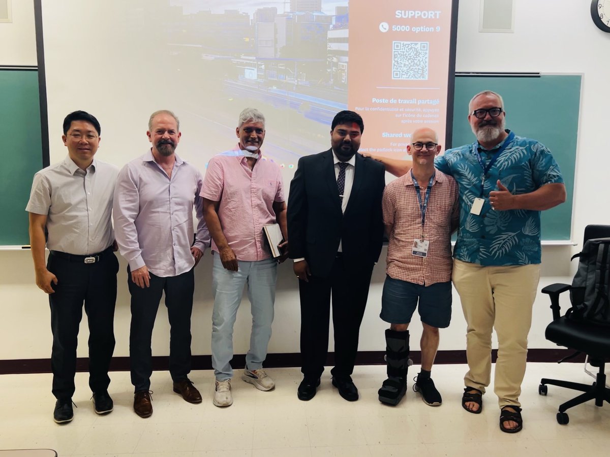 MegeneyLab's tweet photo. Congratulations to Dr. Anupam Sharma (the latest Megeney lab grad) on the successful defence of his PhD, on July 7th!!!!  Fantastic examining committee which included (left to right) Drs. Kim, McKinsey, Tuana, the newly minted Dr. Sharma, Dr. Stanford and myself.  Well done!!!! https://t.co/M3yBC9Y6M6