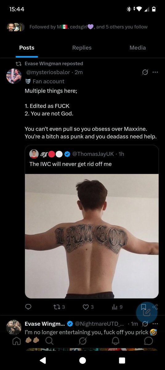 ThomasJayUK's tweet photo. "I’m no longer entertaining you, fuck off you prick" yet 2 seconds later he reposting shit about me the IWC are actual retards 😭✌️ https://t.co/ckAeq9rSFs