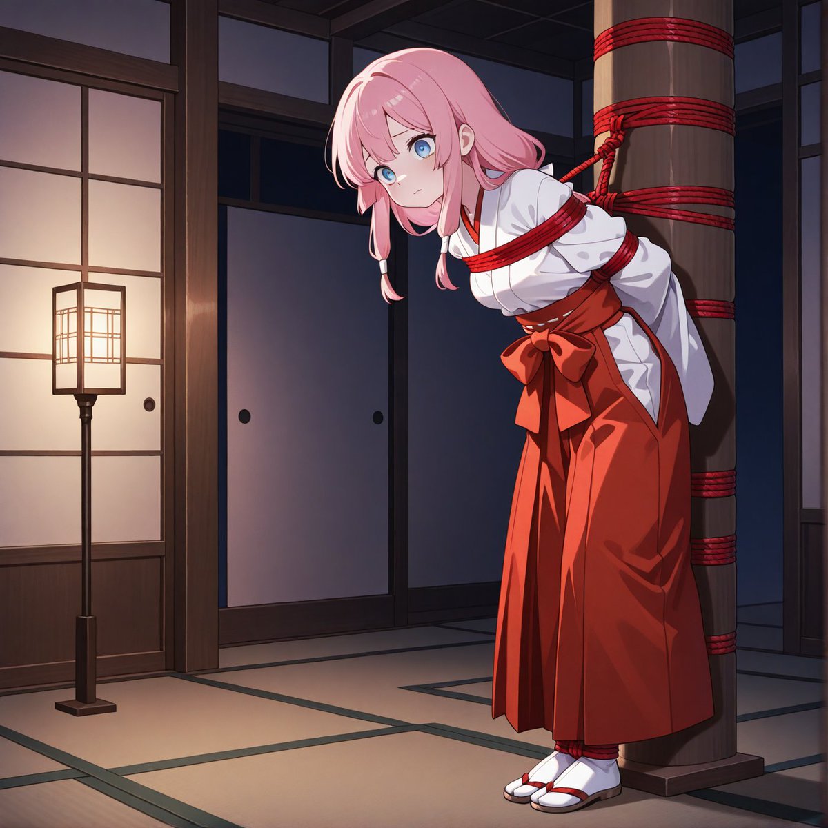 ginryuu0512's tweet photo. 巫女緊縛 試行錯誤 / shrine maiden bondage Trial and error.

#PxiAI #AI #AI生成 #shrinemaiden #miko #巫女 #bondage #緊縛 https://t.co/l90Y6s6uSE